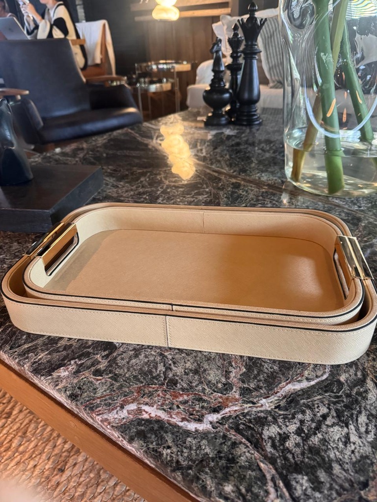 Bandeja Eco Cuero Set x 2 Beige