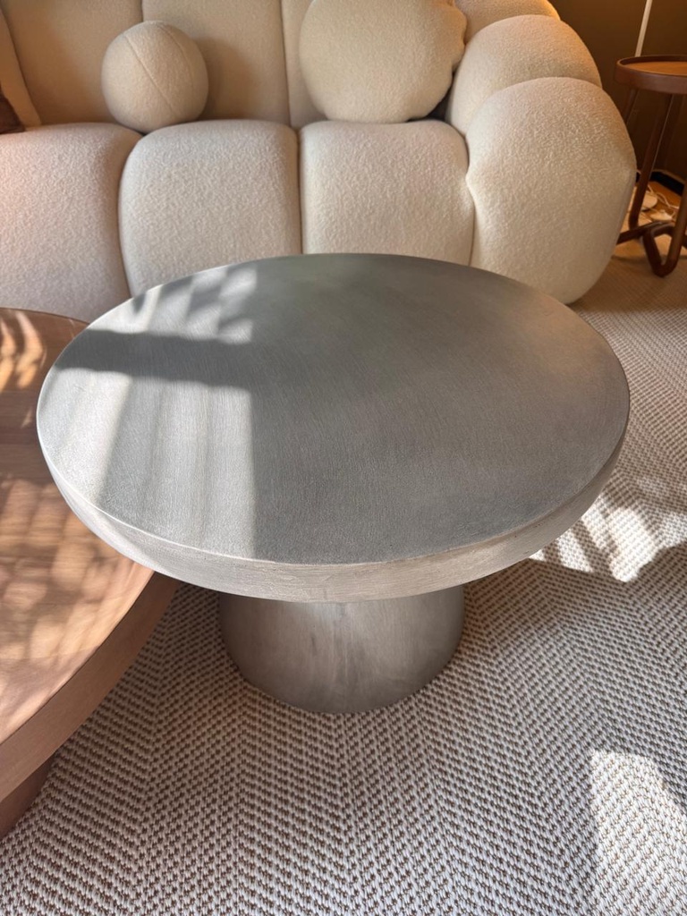 Mesa Baja Redonda Cemento 60 x 40 Alt.