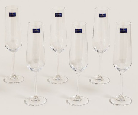 Set x 6 copas de champagne cristal Circle 210 ml