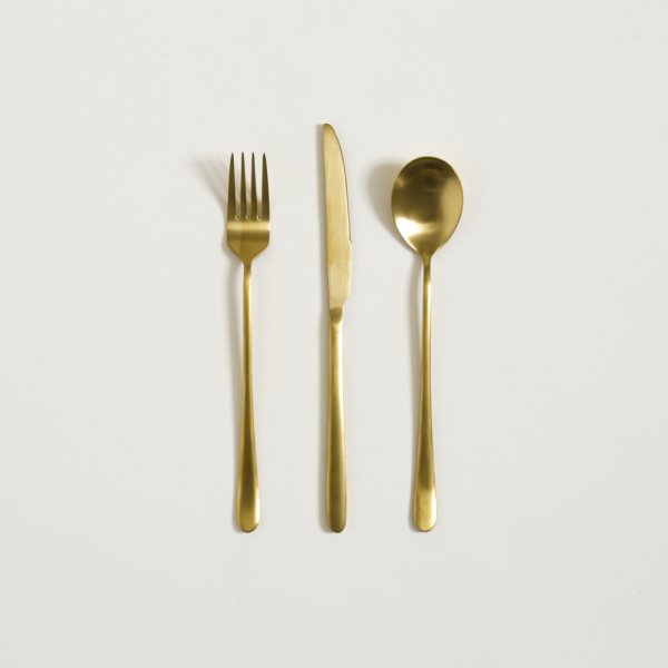 Set x 6 CUBIERTOS DORADOS BALI 22 CM