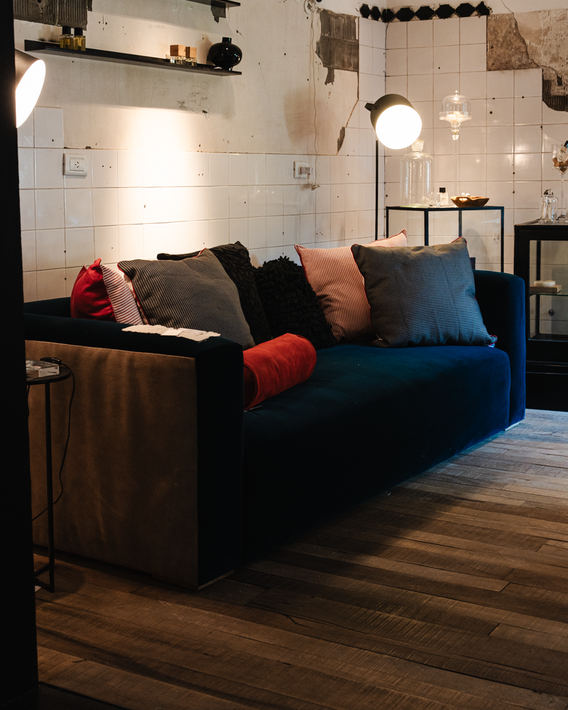 Sofa Carrara 248x110 Pana de algodón Azul SPECIAL PRICE