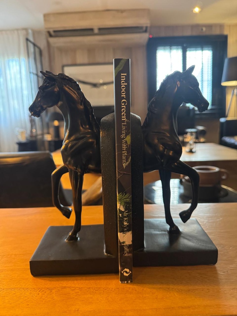 Sujeta Libros Caballos Negro