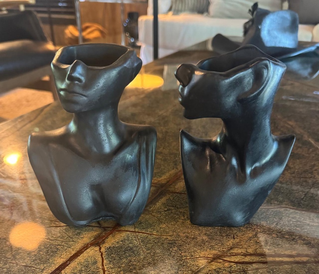 Floreros Pareja Almas (set x 2) CONCRETO