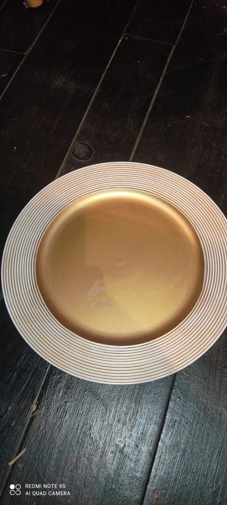 Plato de sitio Rayas Dorada