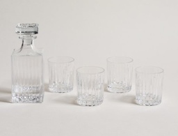 SET X 4 VASOS DE WHISKY Y BOTELLON DE VIDRIO ICE 750 ml