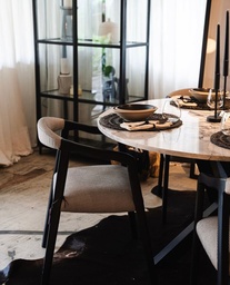 Silla Estocolmo TECA NEGRA Tapizada textil